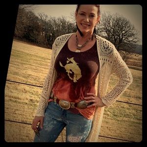 Custom distressed western t-shirt